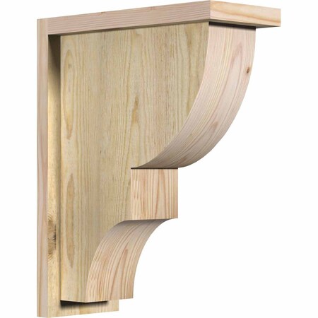 Ekena Millwork Ridgewood Rough Sawn Corbel w/Backplate, Douglas Fir, 6"W x 14"D x 18"H COR06X14X18RID01RDF
